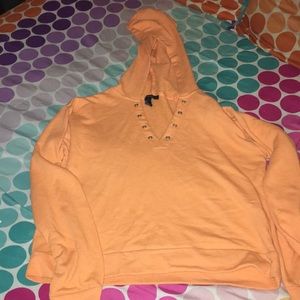 Women small orange forever sweater pull over